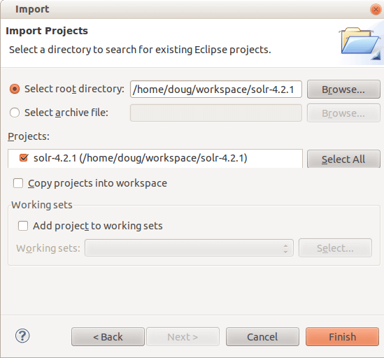 Import Solr Lucene Into Eclipse