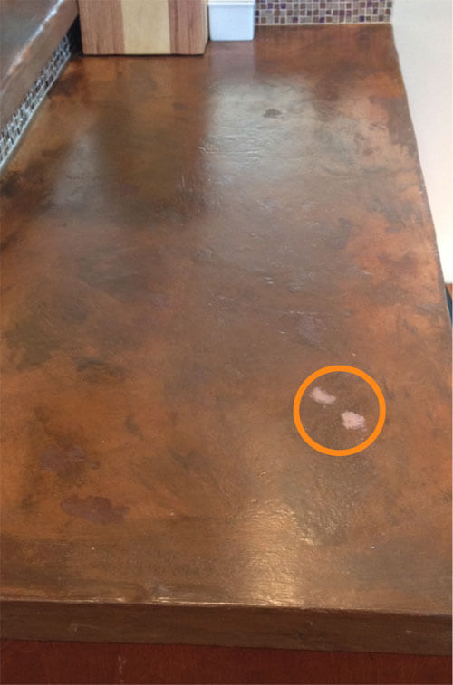 Scuffs on concrete countertop